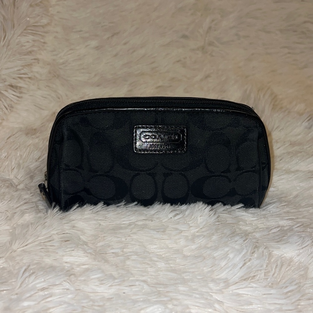 Authentic Coach Small Black Makeup Bag